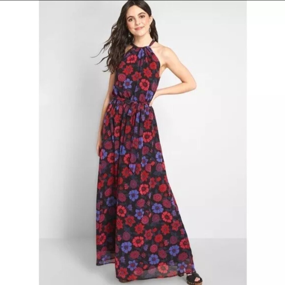 Modcloth Floral Midi Dress Size Small